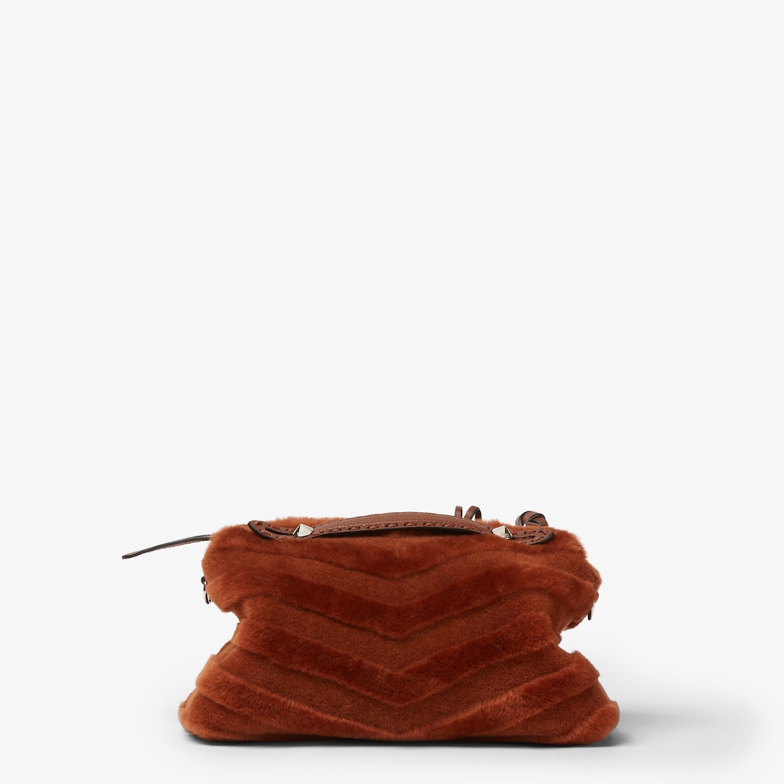 FENDI By The Way Selleria Medium Rust-colored sculpted shearling bag with 192 hand-sewn topstitches - Image 8